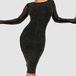Jolie Paris Black Rhinestones Dress